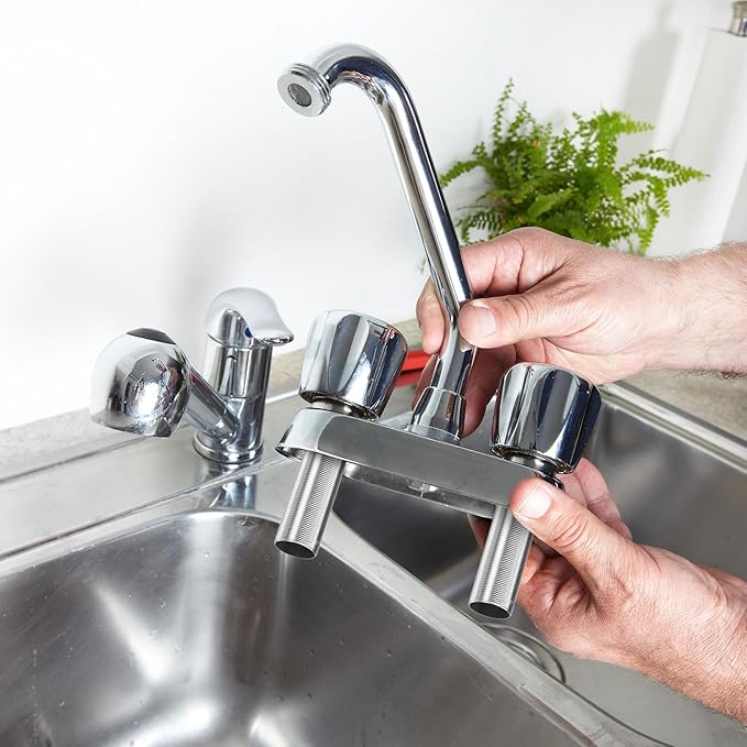 uxcell Faucet Mount Extension Shank 6"x 1.25" Stainless Steel Pipe Faucet Extension Nipple Locknut Kit with Stainless Steel Thick Anti-Loose Nut and Gasket Fittings for Basin