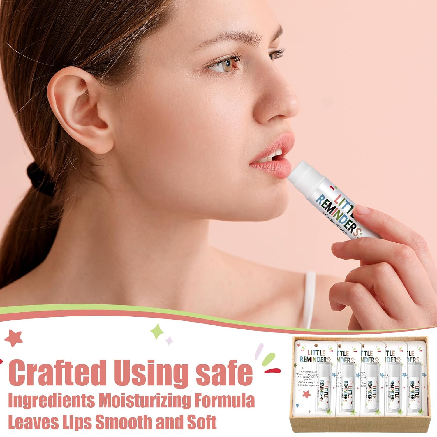 30 Pack Christmas Employee Appreciation Gift Lip Balms Bulk Staff Teacher Team Volunteer Thank You Gift Thanksgiving Christmas Appreciation Party Favor for Women Men(Little Reminders,Colorful)