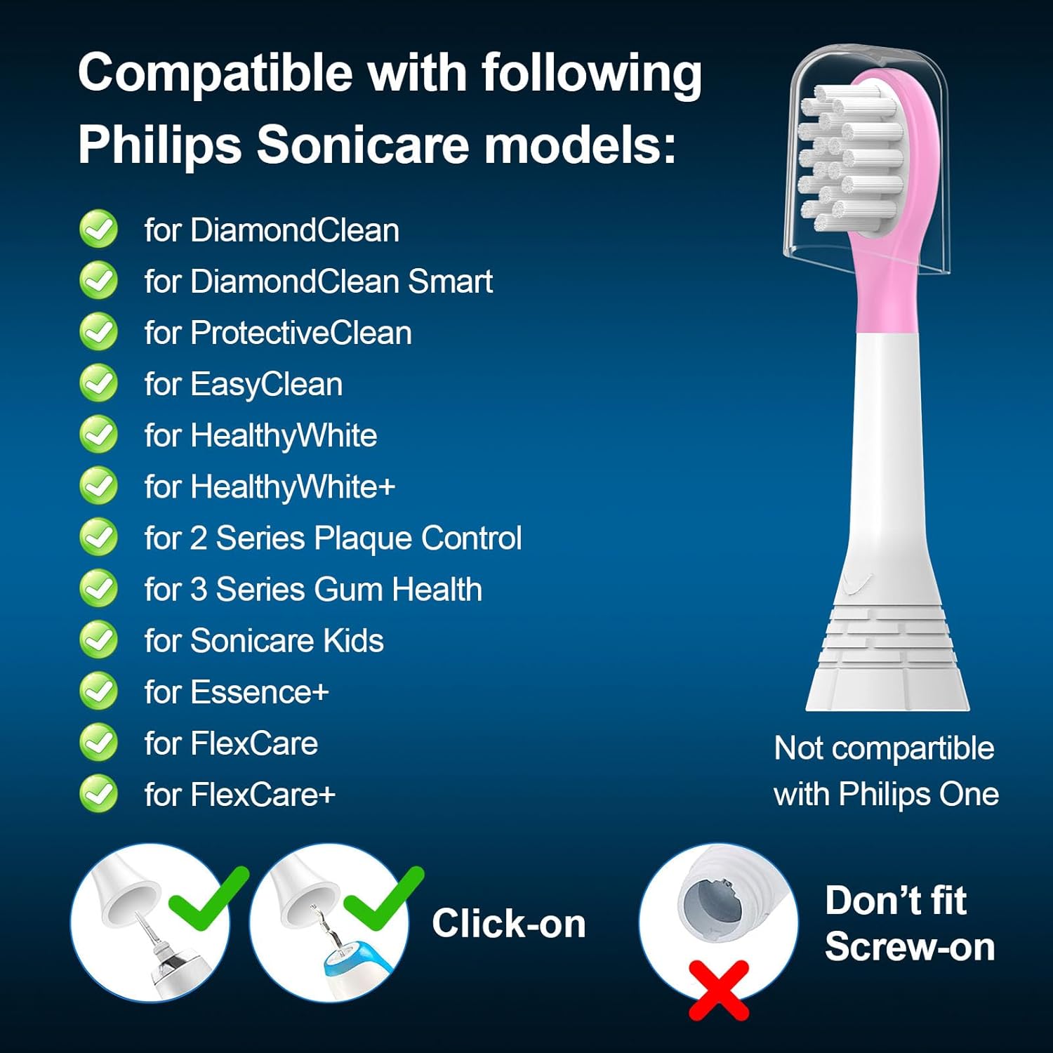Kids Replacement Toothbrush Heads 10 Pack for Philips Sonicare Electric Toothbrush Soft Brush Head for Child 3-7 for Boy Girl,Pink