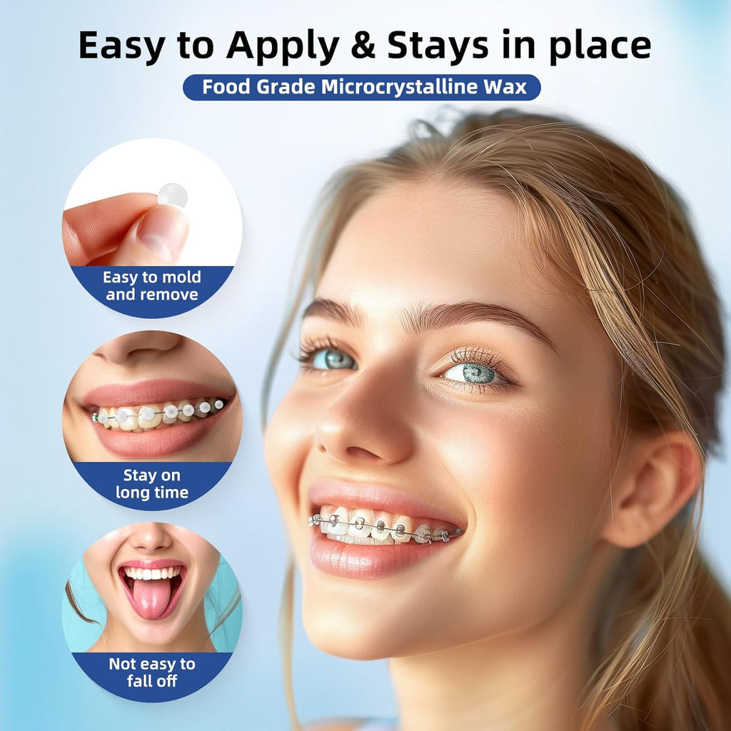 RAZOKO Orthodontic Wax for Braces Wax Dots 120 Individual Hygienic Packaging Dental Wax Mint