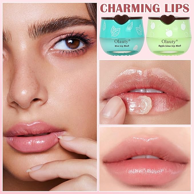 6 PCS Bee Lip Balm Honey Pot, Strawberry,Watermelon,Apple Lime,Cherry, Mint,Honey Propolis Sleeping Lip Balm Bulk,Hydrating Lip Masks Overnight Reduces Lip Lines, Lip Prevention Dry & Cracked