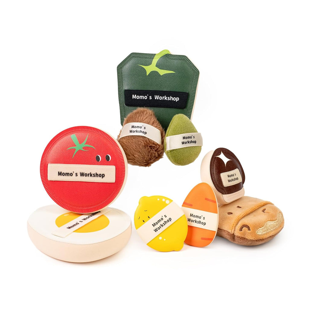 Momo's Workshop Bento Collection Makeup Sponges+Powder Puffs Set,11PCS Beauty Foundation Puffs for Creamy Finish, Halloween Makeup Sponge for Blending,Comfortable for All Skin Types & Storage Case