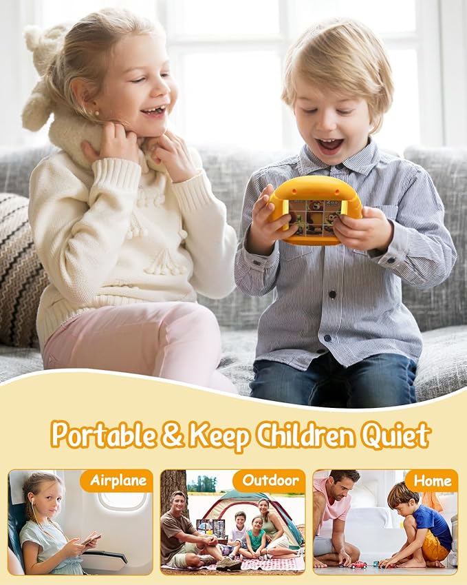 Rotating 3D Puzzle for Kids 3 4 5 6 7 Year Old, 4 Puzzles in 1, Handheld Game Fidget Toys for Travel, Cars & Plane, Fine Motor Skills Developing (Zoo Animal Squad)