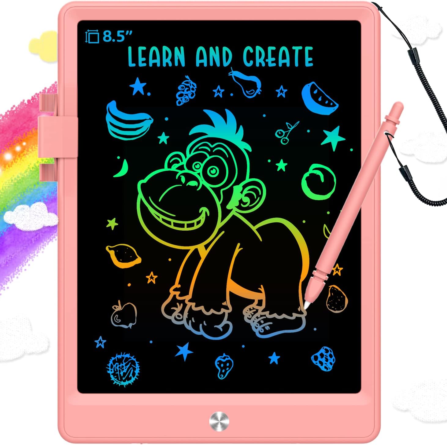 Toddler Toys for 3-6 Years Old Girls Boys, LCD Writing Tablet 8.5 Inch Doodle Board, Electronic Drawing Tablet, Drawing Pads,Travel Gifts for Kids Age 3 4 5 6 7 Year Old Girls Boys (Pink)