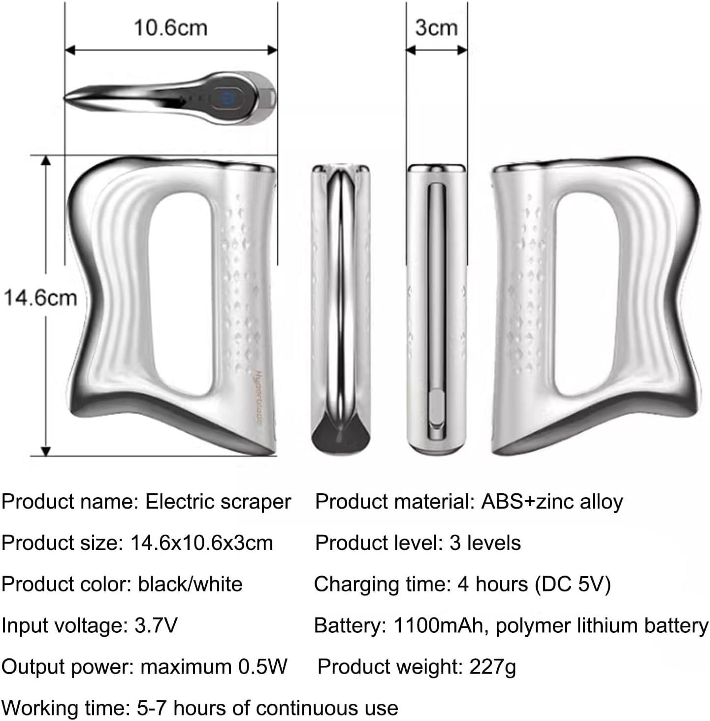 2025 New Fascia Knife Multifunctional Massage Tool Christmas Gift Electric Fascia Knife for Muscle Relaxation Scraper for Fascial Massager for The Whole Body (White)