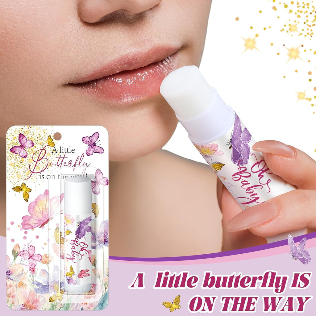 30 Pack Christmas Butterfly Baby Shower Games Prizes Party Gifts Bulk Lip Balms Favors for Winners Adults Guests Gender Reveal Favors Decorations Baby Shower Souvenirs Gifts Stocking Stuffers
