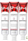 Sp-6 Probiotic Whitening Toothpaste, Sp-6 Super Whitening Toothpaste, containing whitening Teeth and Gum Health, Fresh Breath and Mint Flavor Enhancement Formula。 (3PC)