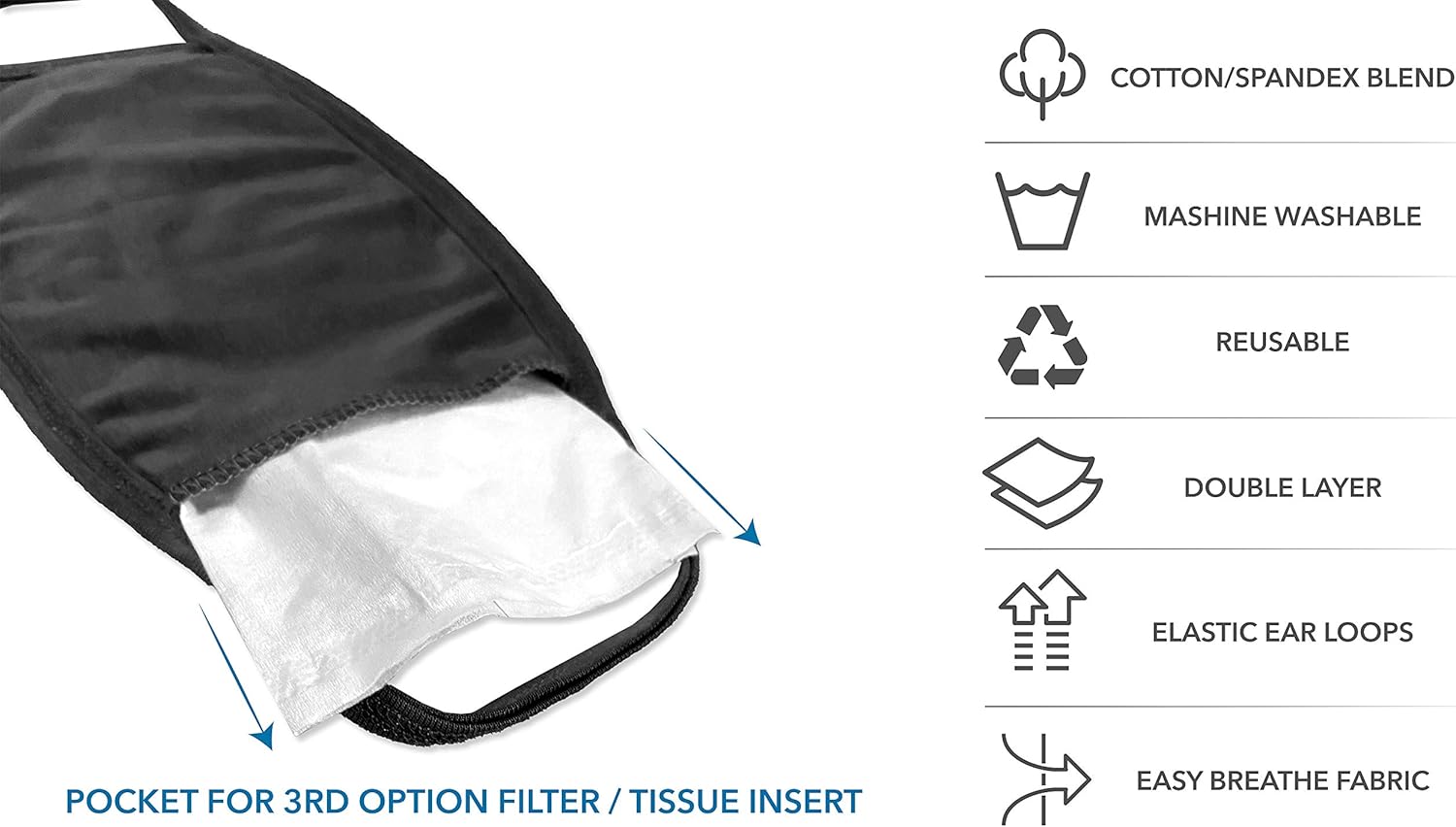 12 Pack Face Masks | Washable and Reusable | 2 Ply Cotton Spandex | Regular Size