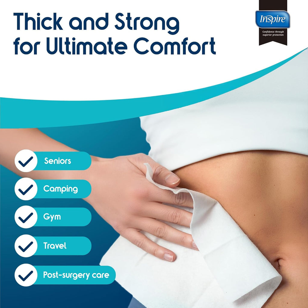 Adult Wet Wipes Body Wipes | Adult Wash Cloths Extra Large, Bathing Wipes for Incontinence, 8"x12"