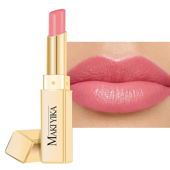 Moisture Nude Pink Lipstick for Women Hydrate Tinted Lip Balm for Dry Cracked Lips Glossy Nude Lip Color Juicy Finish, MA073 Bare Soul