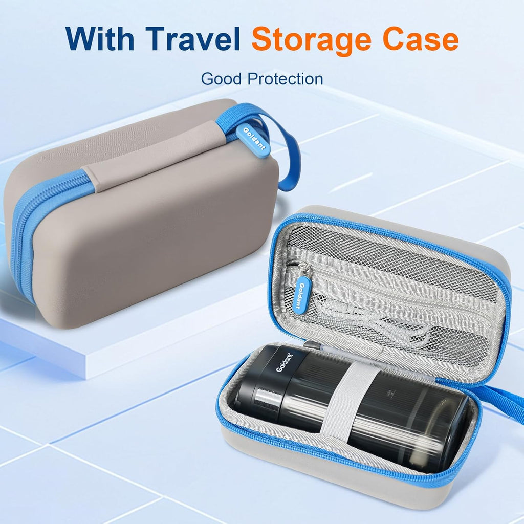 Portable Water Flosser for Teeth with Exquisite Travel Case, Cordless Rechargeable Mini Oral Irrigator with Removable Tank, IPX7 Waterproof, 4 Modes & 4 Jet Tips for Tooth Cleaning (Black)