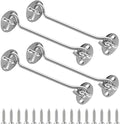 6" Silver Stainless Steel Gate Latch, Barn Door Lock with Screws, Privacy Hook for Inside Door, Fence, Window, 4 PCS