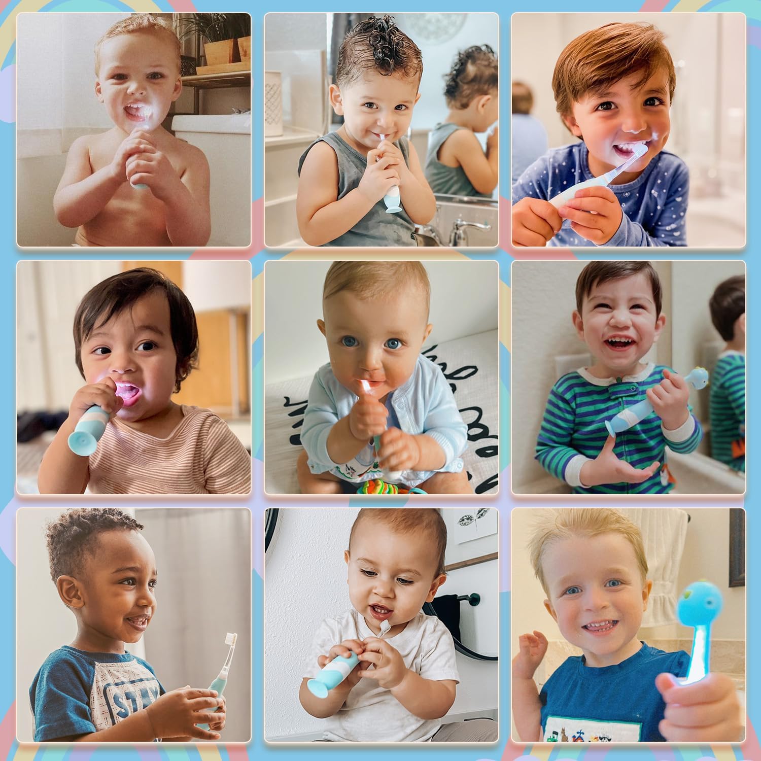 Papablic Toddler Sonic Electric Kids Toothbrush for Ages 1-3 Years, Baby Electric Toothbrush with Cute Penguin Cover and Smart LED Timer, 2 Brush Heads (Pippin)