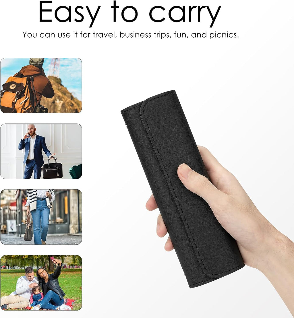 Travel Electric Toothbrush Case, Portable Containers Toothbrush Holder Storage Box, PU Toothbrush Travel Case Compatible with Oral-b Pro 1500 8000, Philips 4100, 5100 6100, 9900 (Black leather 2Pack)