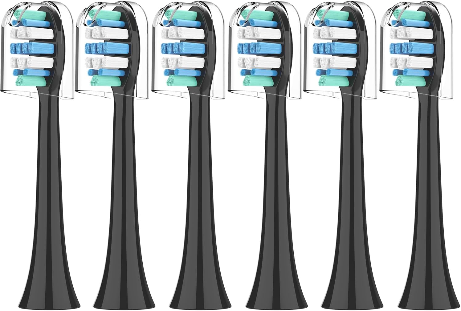 Electric Toothbrush Heads for Philips Sonicare Replacement Heads Black,Replacement Brush Head Compatible with Phillips Sonicare Electric Toothbrushes, for Philips Sonic Care Brush,6 Pcs,Black