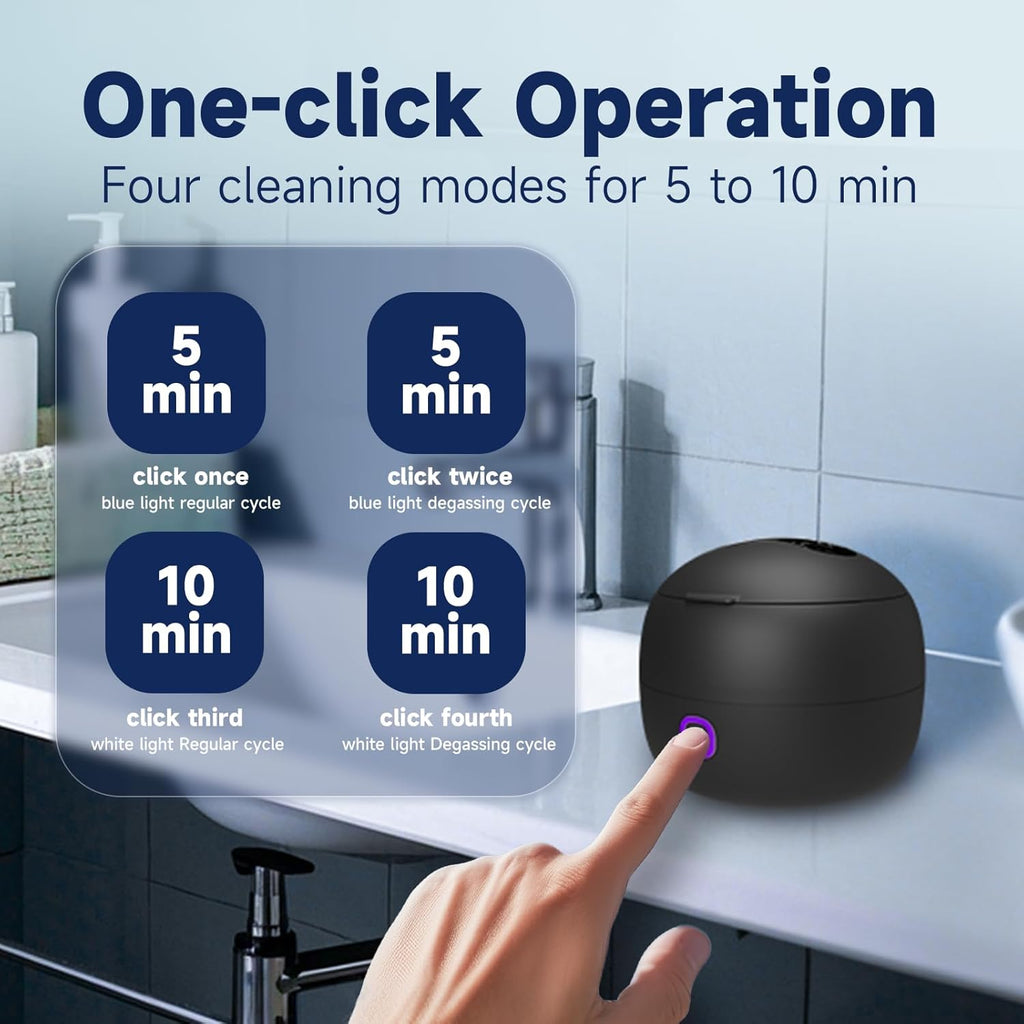 Ultrasonic Retainer Cleaner, 45kHz Retainer Cleaner Machine for Dentures, 4 Mode Dental Cleaning Pod with 200ML Capacity for Retainer Cleaning, Aligner, Mouth Guard, Toothbrush Head, Braces