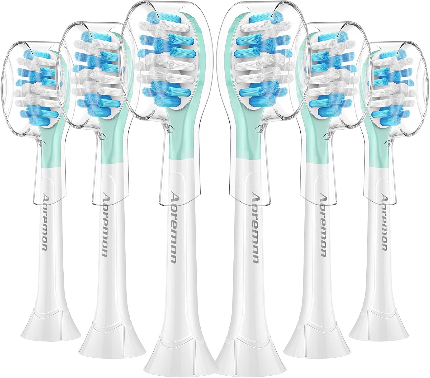 Aoremon Replacement Toothbrush Heads for Philips Sonicare C3 Premium Plaque Control HX9044/65 G3 Gum Care HX9054/65 W3 4100 5100 6100 7500 C1 C2 Flexcare Diamondclean HealthyWhite, 6 Count, White