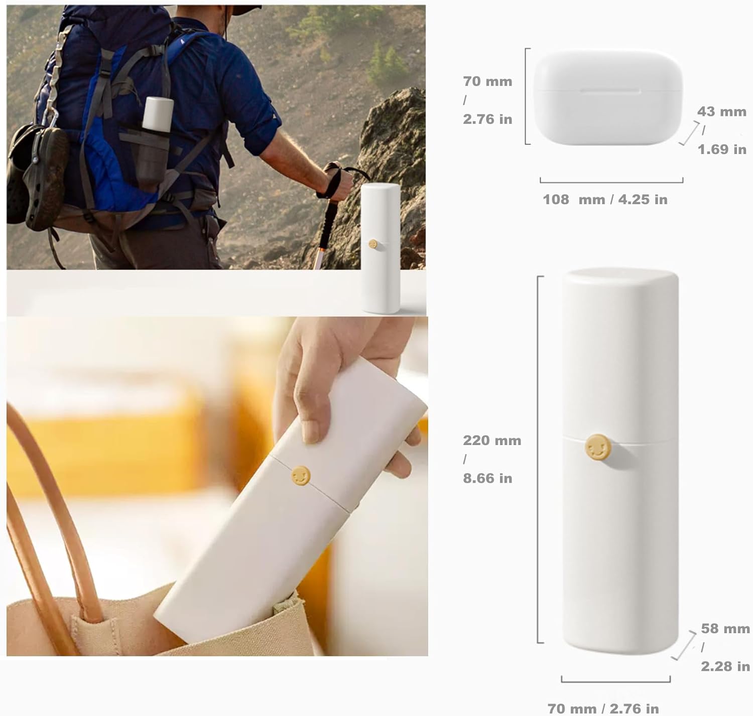 Portable Toothbrush and Toothpaste Holder & Travel Soap Case Set, Leakproof, Large Capacity, Breathable Travel Toothbrush Holder for Trips, Gym, Camping and School