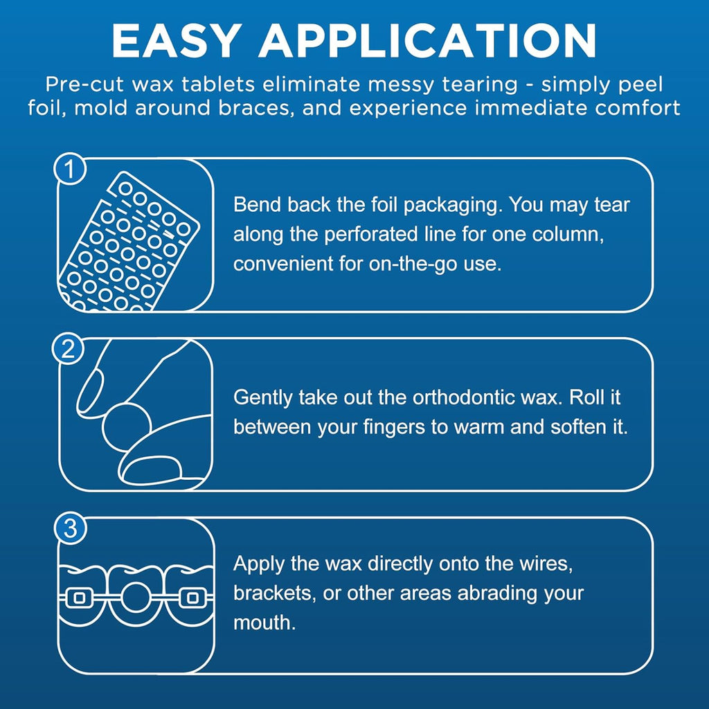 240 Count Orthodontic Wax for Braces, Individual Foil Wrapped for Instant Braces Irritation Relief - Medical Grade, Hypoallergenic & Latex-Free