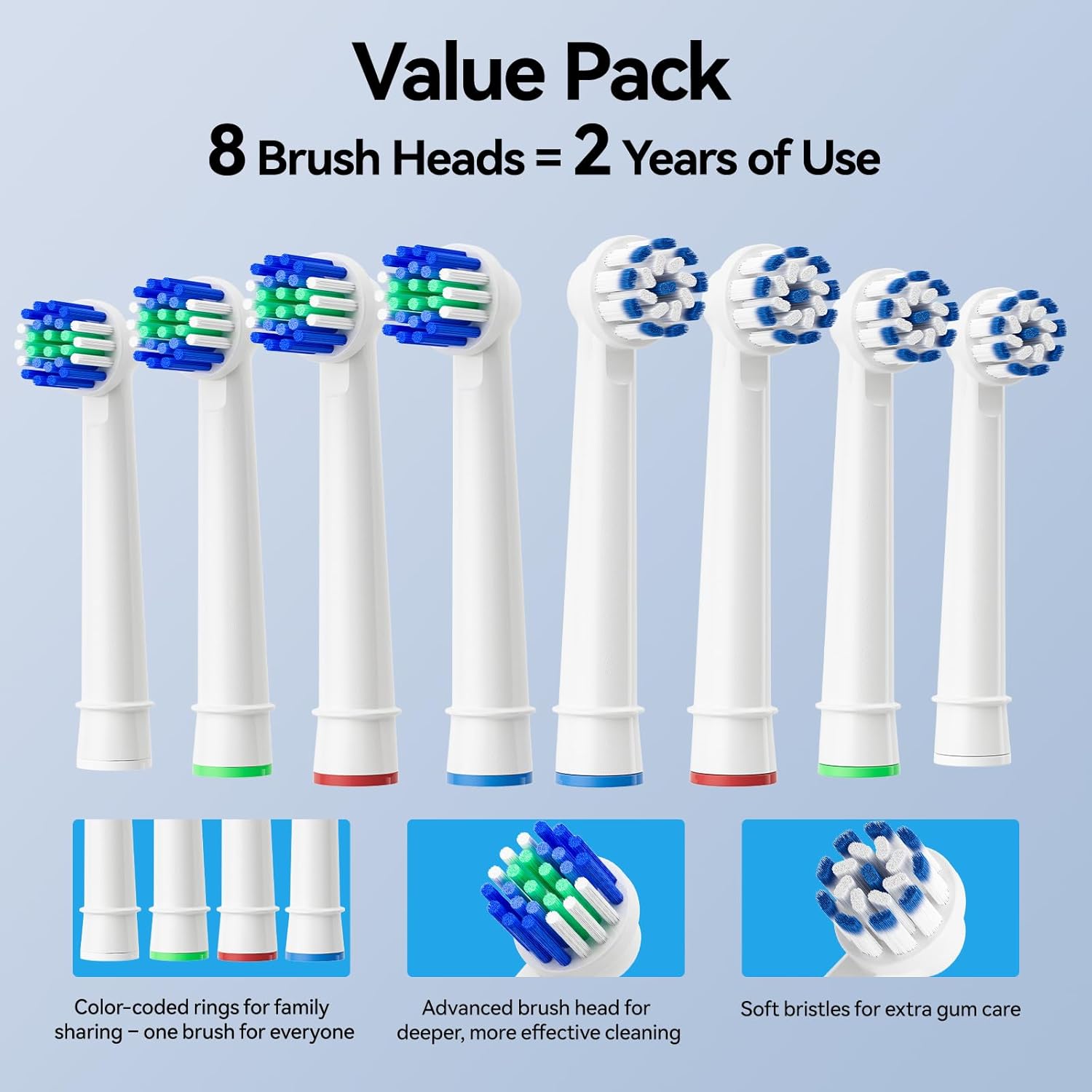 SEAGO Soft Round Electric Toothbrushes with 8 Spin Brush Heads, 5 Cleaning Modes, Rechargeable Sonic Toothbrush with Timer and Travel Case for Adults and Kids(SG-2607-Beige)