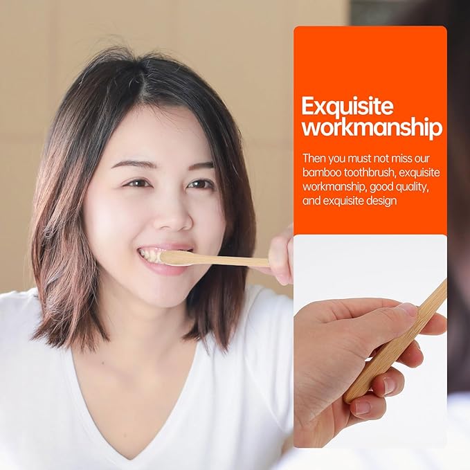 20pcs Toothbrushes Small Head Natural Bristles Lightweight Travel Oral Care for Adults Eco-Friendly Black White