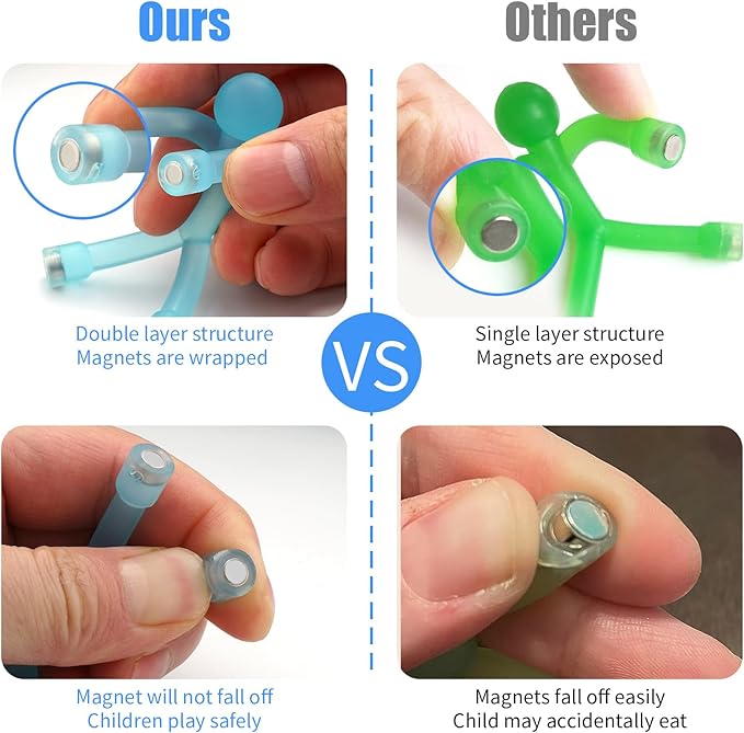 6Pcs Magnetic-People-Magnet-Men, Magnetic Travel Toys for Kids, Creative, Portable and Educational, Funny Magnets for Kids, Small Toys for Classroom Prizes, Easter Egg Stuffers, Office