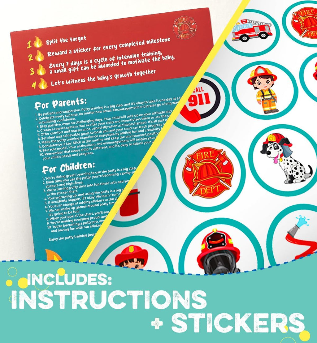 240 pcs Potty Training Stickers, Firefighter Potty Sticker Chart, Potty Reward Charts for Toddlers, Potty Training Chart for Kids, Potty Chart for Toddlers Boys with Stickers Show Options…