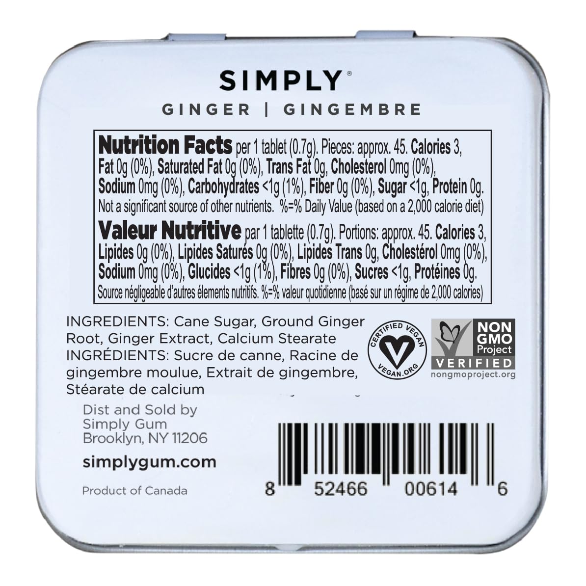 SIMPLY Mints | Ginger Breath Mints | Pack of Six (180 Pieces Total) | Made With Real Ginger + Good for Nausea + Aspartame-Free + Vegan + non-GMO