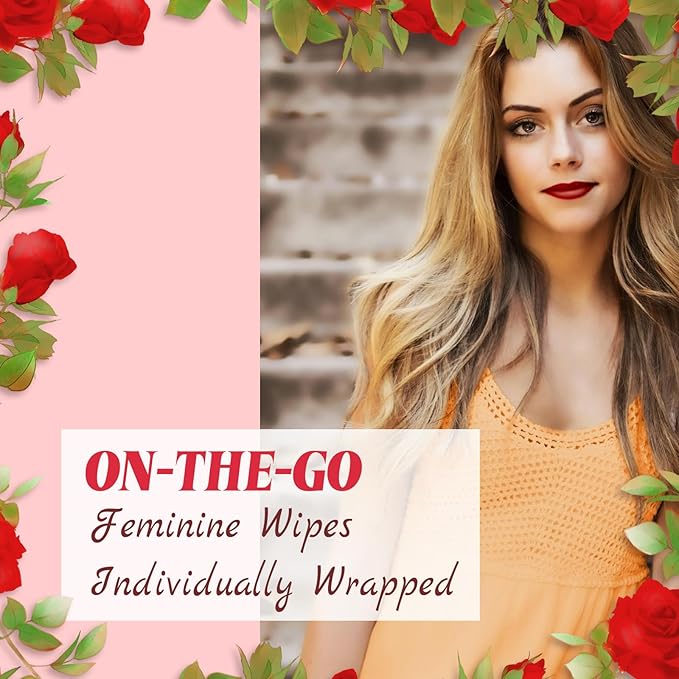 Feminine Wipes Individually Wrapped,Flushable Wipes Travel for Women,Feminine Care Wet Wipes Travel Size Vaginal Wipes for Adult,Girl and Homeless 100