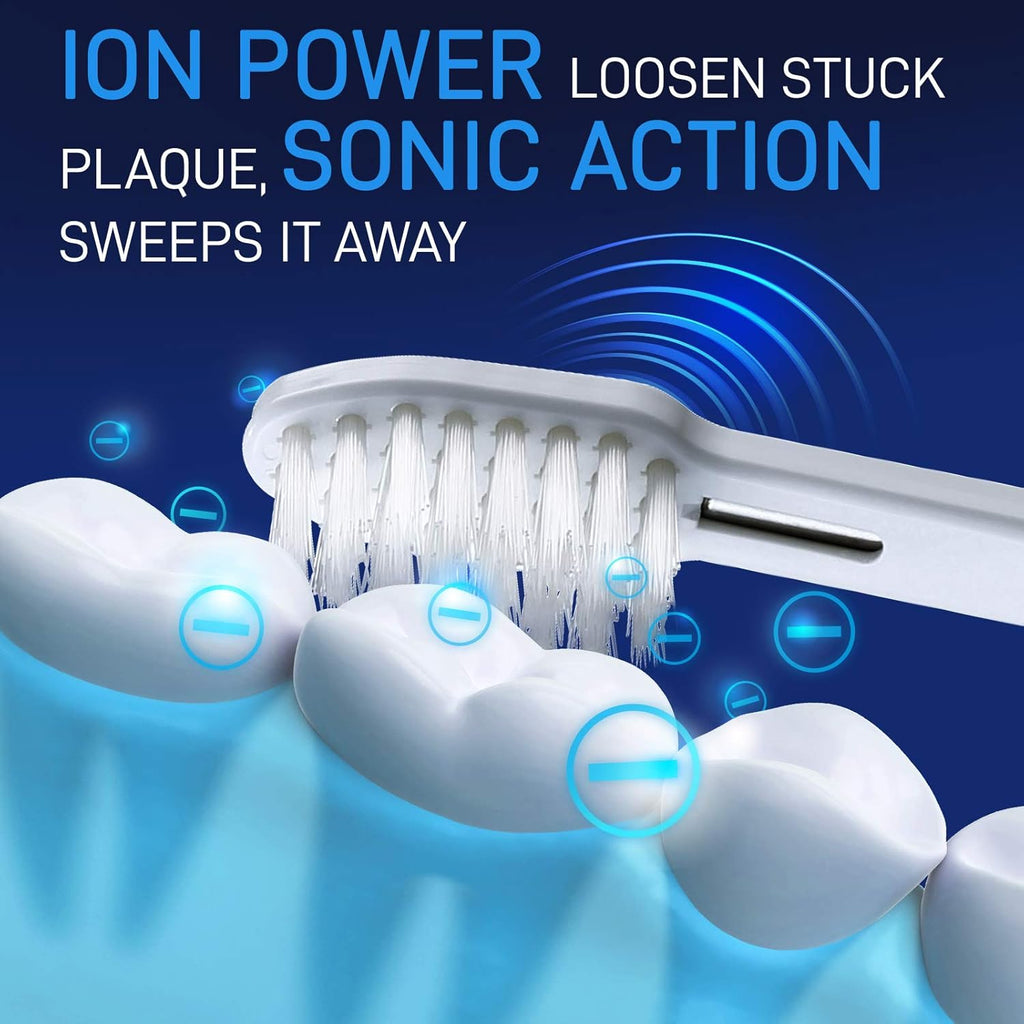 IONIC KISS IONPA DP Pearl White Home Premium USB Rechargeable Ionic Power Electric Toothbrush, Brushing Timer, 4 Modes, 2 Soft Extended Filament Brush Heads Made in Japan You, hyG, DP-111PW
