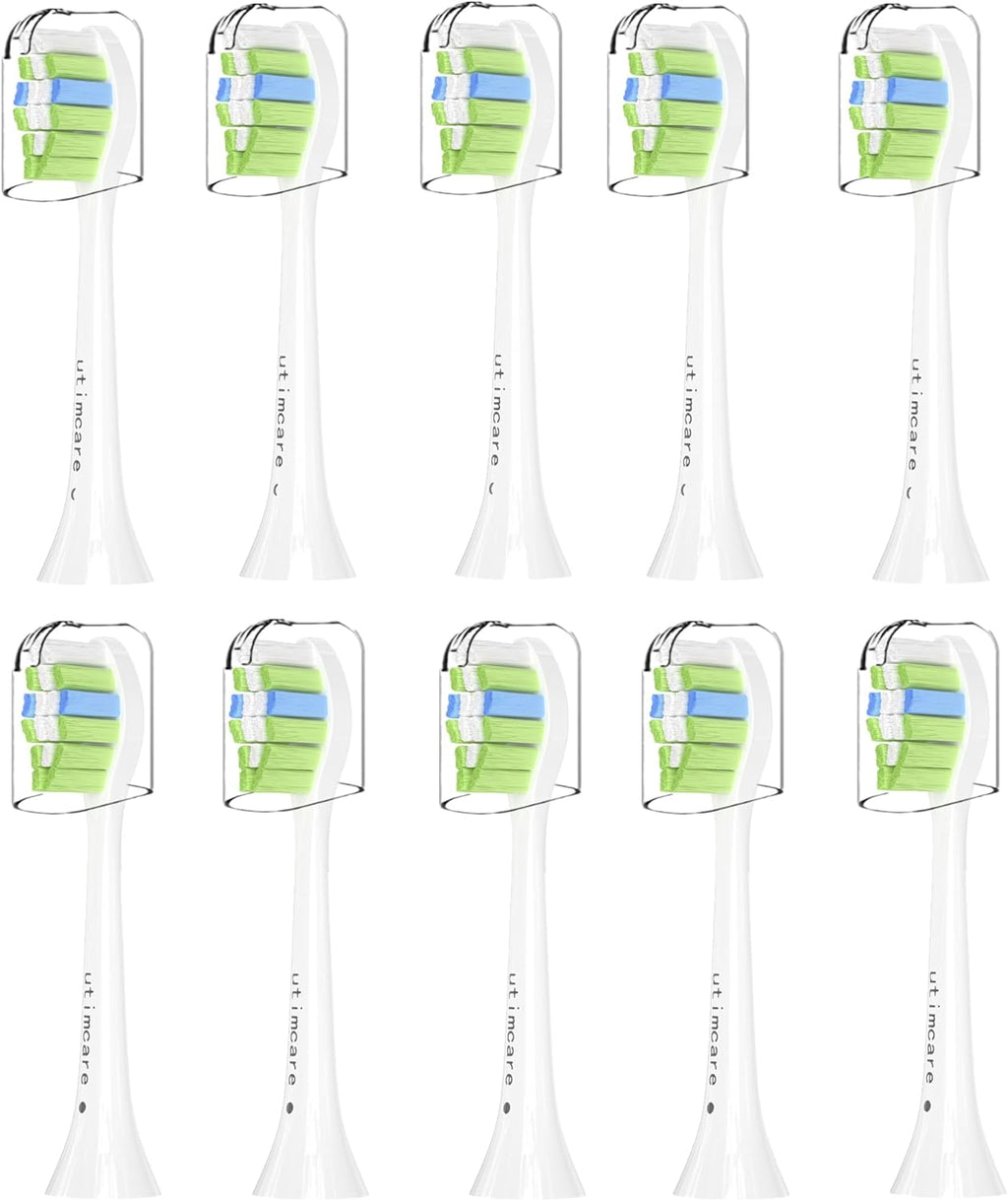 Replacement Toothbrush Heads Compatible with Philips Sonicare ProtectiveClean C2 G2 W 4100 5100 5300 Plaque Control Electric Toothbrush, Soft, 10 Pack Refills.