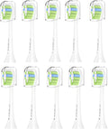 Replacement Toothbrush Heads Compatible with Philips Sonicare ProtectiveClean C2 G2 W 4100 5100 5300 Plaque Control Electric Toothbrush, Soft, 10 Pack Refills.