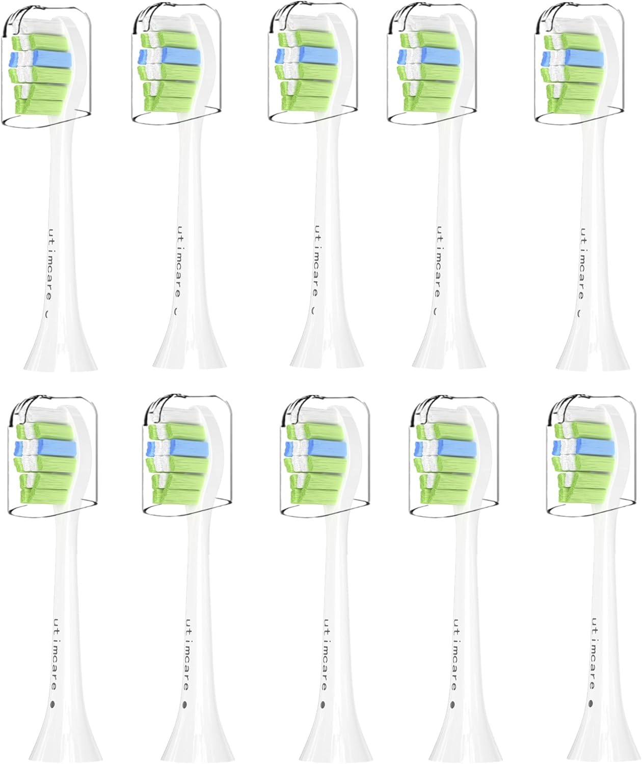 Replacement Toothbrush Heads Compatible with Philips Sonicare ProtectiveClean C2 G2 W 4100 5100 5300 Plaque Control Electric Toothbrush, Soft, 10 Pack Refills.