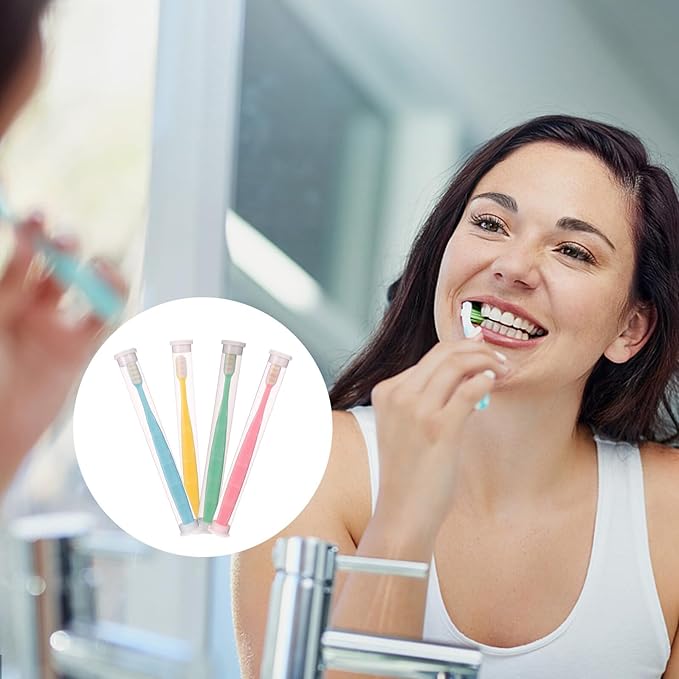 4pcs Extra Soft Micro-Nano Toothbrushes for Sensitive Teeth and Gums Manual Oral Care Bristles for Adults Elderly Pregnant Women and Braces Portable for Deep Cleaning and Tongue