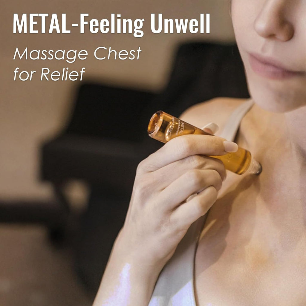 MATRUM Breathe Essential Oil Roll On, 100% Pure Fresh Mint Citrus Aromatherapy Blend Oil for Clear Breathing & Uplifting, Headache Relief, Calm & Focus, Metal Roller, 0.5 Fl Oz