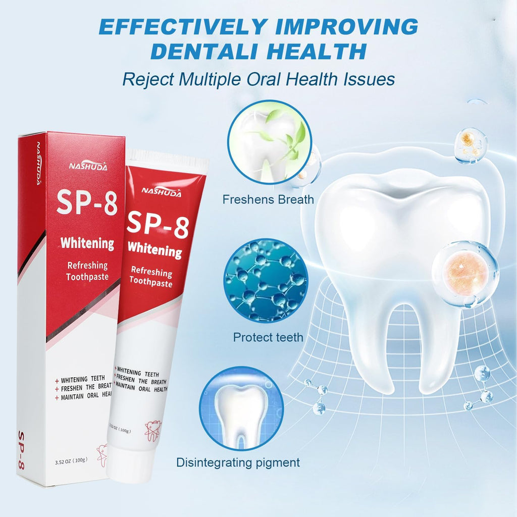 SP-8 Probiotic Ultra Whitening Toothpaste, SP8 Toothpaste Fresh Breath, Deep Cleaning Care (2PCS)