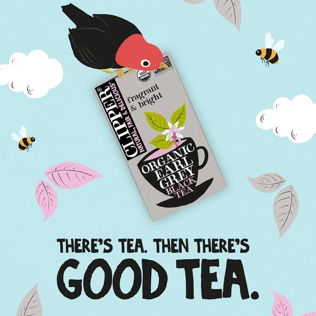 Clipper Tea Organic Earl Grey - USDA Organic, Non-GMO, Fair Trade, Sustainable Caffeinated Tea, 1 Pack, 20 Unbleached Tea Bags