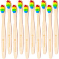 Eco-Friendly Bamboo Toothbrushes for Kids, 10 Pack Medium Bristles Rainbow, Biodegradable Natural Bamboo Handle,Plastic-Free & Sustainable Oral Care for Children