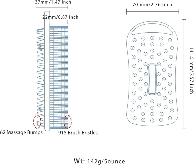 2 PC Silicone Body Scrubber, 2 in 1 Exfoliating Shower Bath Scrubber, Soft Silicone Loofah for Sensitive Skin, Shower Hair Scalp Massager, Easy to Clean, Lather Well (Blue&Black)