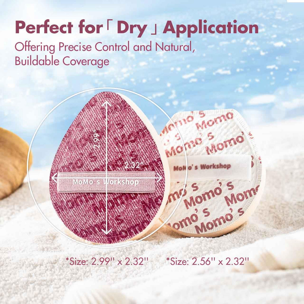 Pink Denim Makeup Sponges,Super Soft Blenders Sponge for Liquid Foundation Sponge,Large&Soft Yet Bouncy Rubycell,Egg&Flat Edge shape for Dry/Combination Skin,Travel Friendly,2pcs &Storage Case