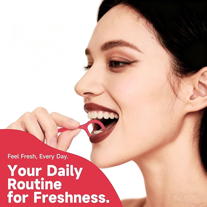 Travel Floss Picks, Strawberry Flavor, Dental Floss for Adults, 120 Count (3 x 40 Packs)