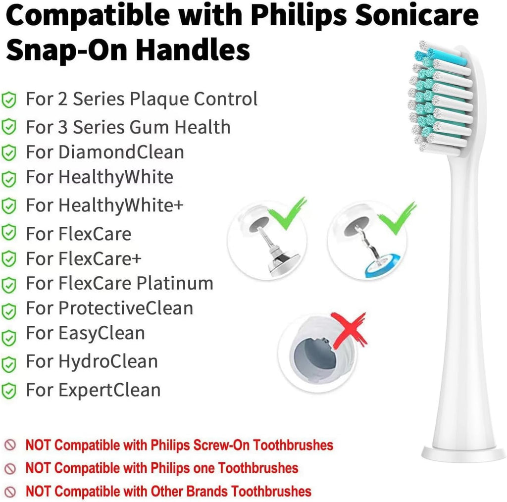 SYSMIC Replacement Toothbrush Heads Compatible with Philips Sonicare Electric Toothbrush 8 Pack