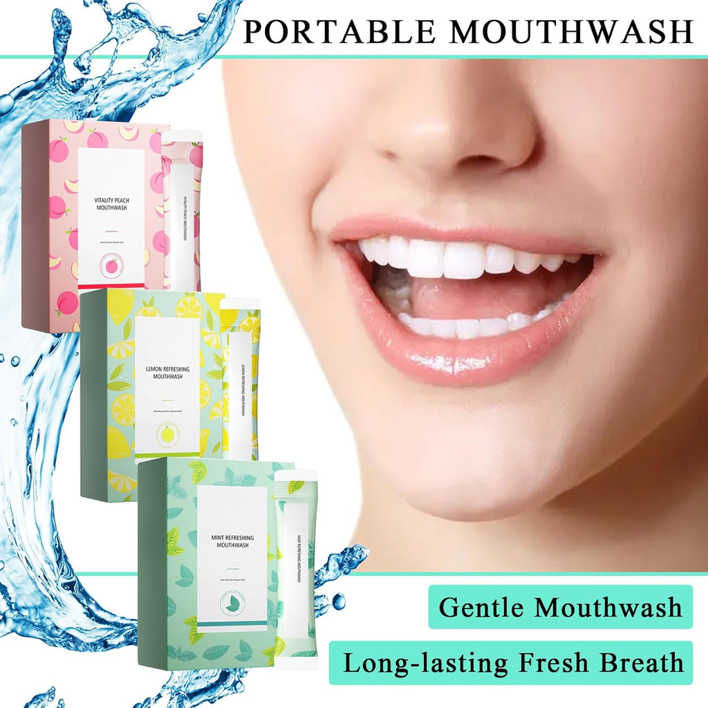 Travel Size Mouthwash,Mini Mouthwash Travel Size Bulk Portable Mouth Wash Set,Individual Small Travel Mouth Wash Packets for Fresh Breath(Pack of 60) A10