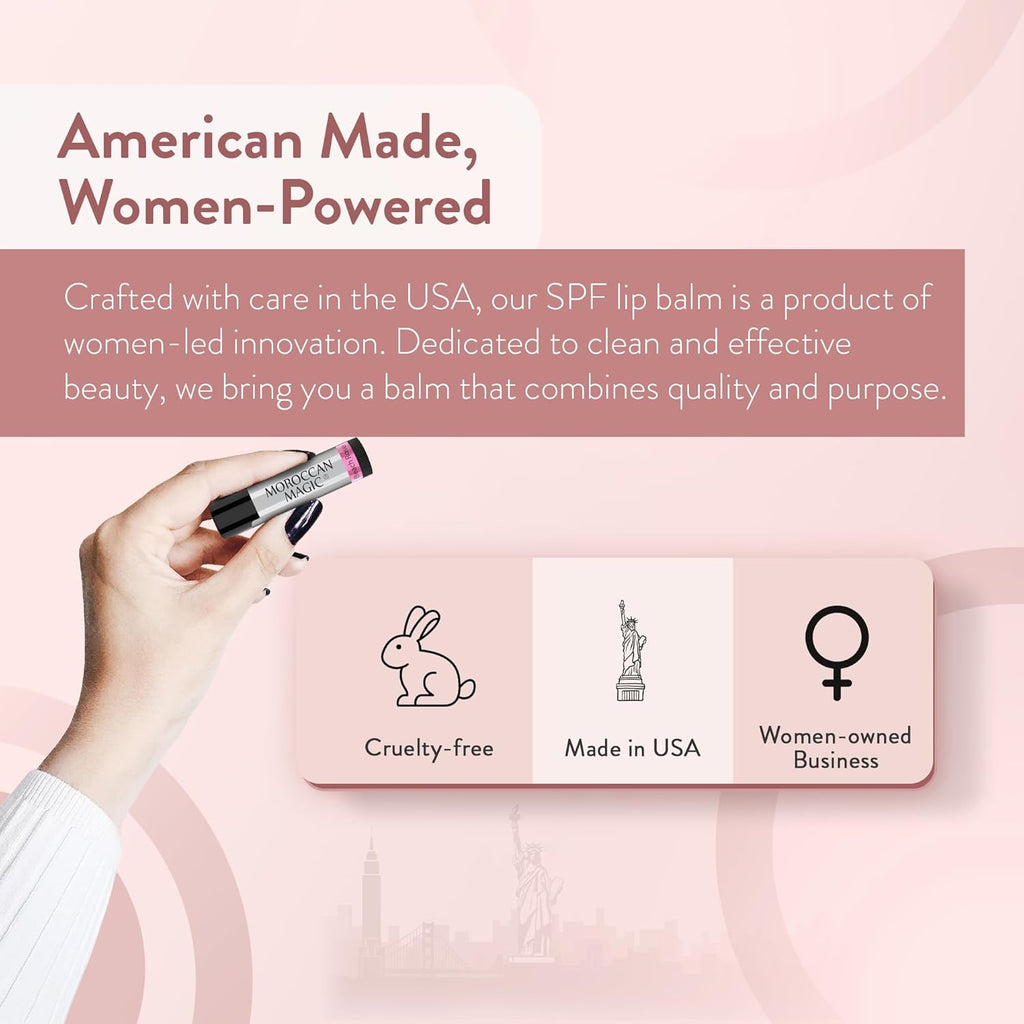 Moroccan Magic Beach Rose SPF 15 Lip Balm - Rose Vanilla | Argan Oil & Essential Oils | Family Owned | Cruelty Free | 2 Pack