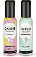 Oopsie Poopsie 2 Pack - Flower Citrus and Wild Mint - Before & After You Go Toilet Spray 2oz Each - Gift Set - Portable Odor Eliminator