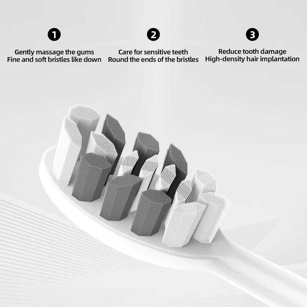 Adult Sonic Electric Toothbrush with 10 Brush Heads, Travel case, and Wall Bracket, Suitable for Both Adults and Children, IPX8 Waterproof, USB Charging, 42000VPM, Silver