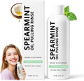 Spearmint Oil Pulling Rinse, Cold-Pressed Coconut Mouthwash for Teeth Whitening, Natural Peppermint Pulling Oil, for Breathe Mouth,Gentle Deeply Cleans (8FLOZ)