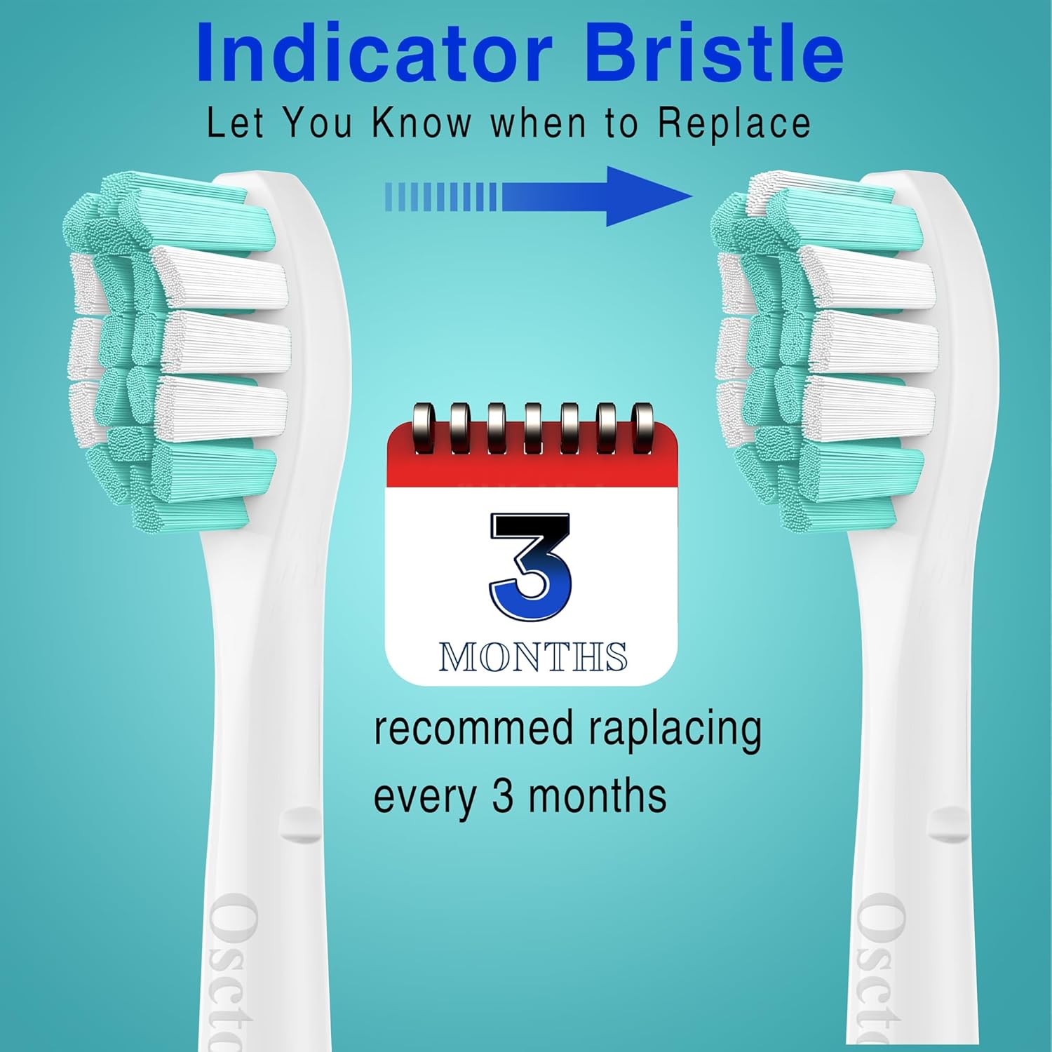 Fit for Philips Sonicare Replacement Heads, Toothbrush Replacement Brush Heads Compatible with Phillips Sonicare Click on Electric Toothbrush, 10 Pack