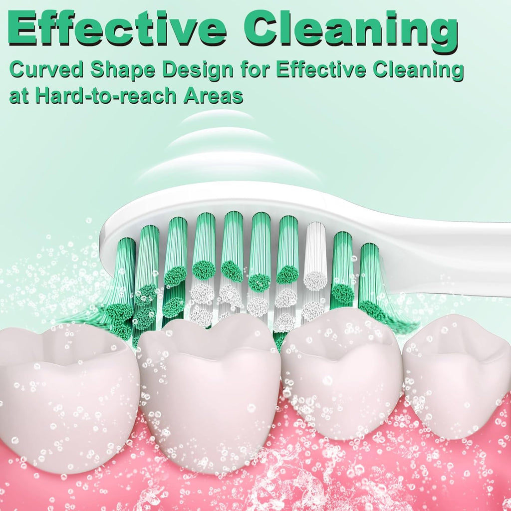 Replacement Toothbrush Heads for Philips Sonicare E-Series, Compatible with Sonicare Essence, Elite, Advance, CleanCare Screw-on Electric Toothbrush HX7022/66, 6 Pack