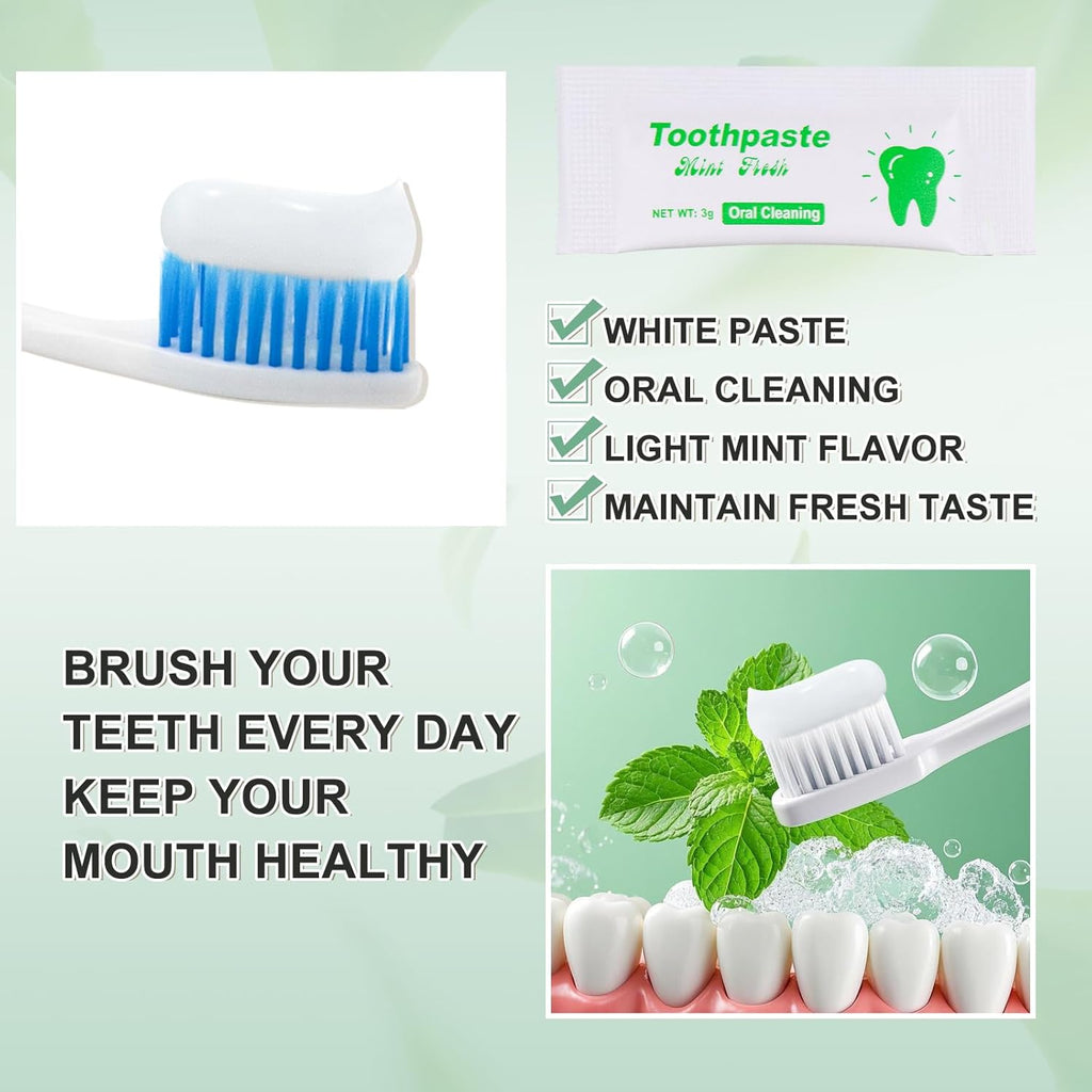 Too Small Bulk Travel Size Toothpaste Pack of 200,0.105 oz Extra Small Toothpaste Travel Size Bulk Mint Mini Disposable Toothpaste for Hotel,Guests,Homeless,Charity(Only Good for Single Use)